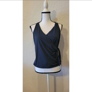 Navy Blue Polka Dot Halter Top